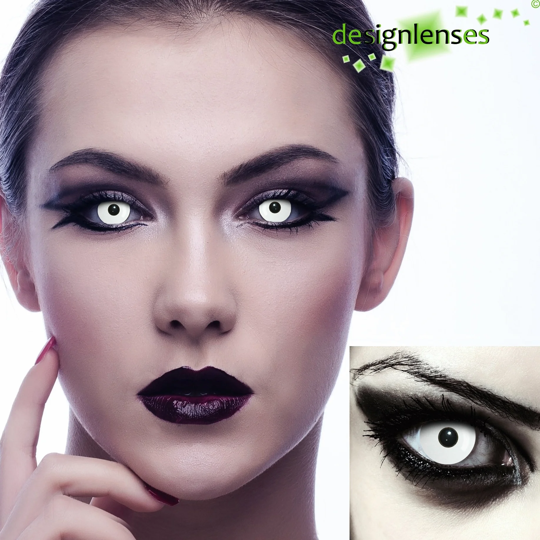 Lenti a contatto giornaliere colorate bianche Halloween zombie 1 paio 2 pezzi Whiteout 14.00 8.60