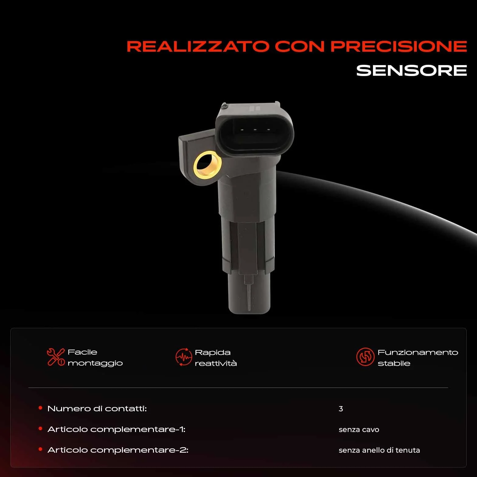 Frankberg Posizione dell'albero Motore Sensore dell'albero Motore 3-Poli Compatibile con Fabia II 542 Polo 9A 9N Ibiza IV SportCoupé 6J1 6P5 Fox Compatta 5Z1 5Z3 5Z4 Fabia II Combi 545 03D906433A