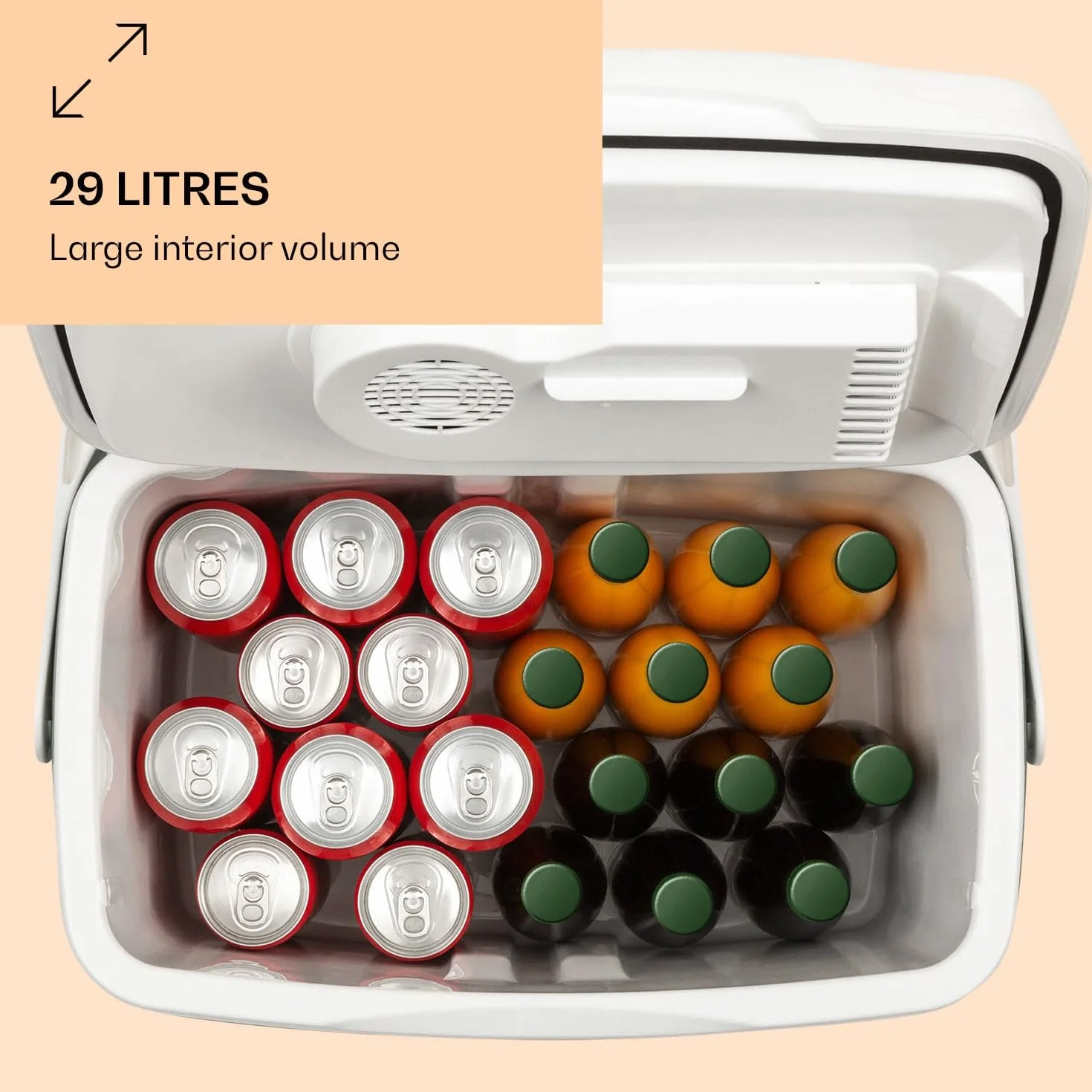 KLARSTEIN BeerBelly 29 Refrigeratore Elettrico - 29 L, 3 Connessioni: 230V, 12V Accendisigari e Porta USB, Portatile, Funzione Raffreddamento e Riscaldamento, Auto, Camion, Campeggio, Presa, Blu