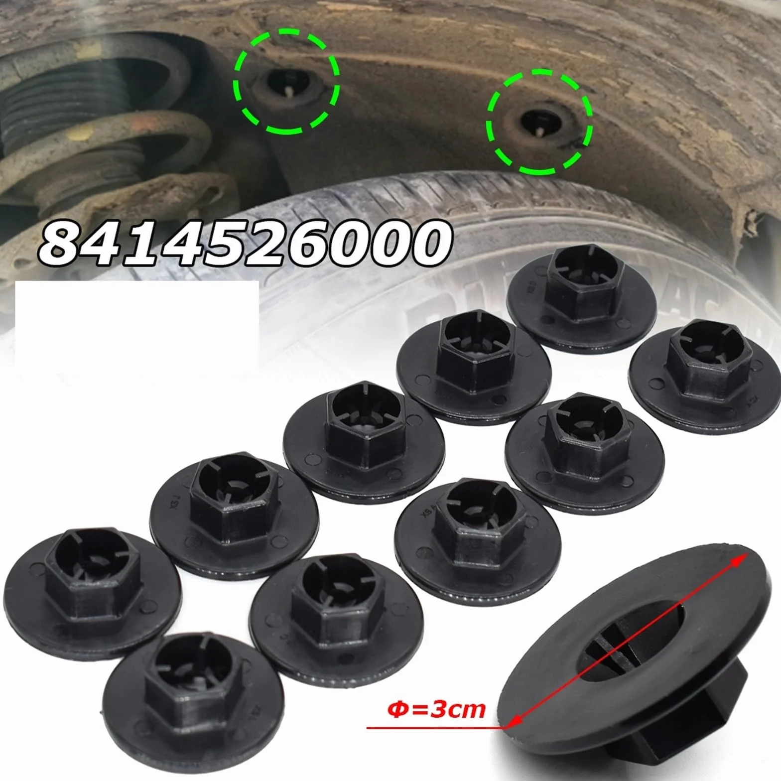 20 Clip Dado for paraspruzzi for Rivestimento passaruota, compatibili for Hyundai Elantra Tucson Santa Fe Solaris Kia Sedona Soul Optima Cadenza 8414526000