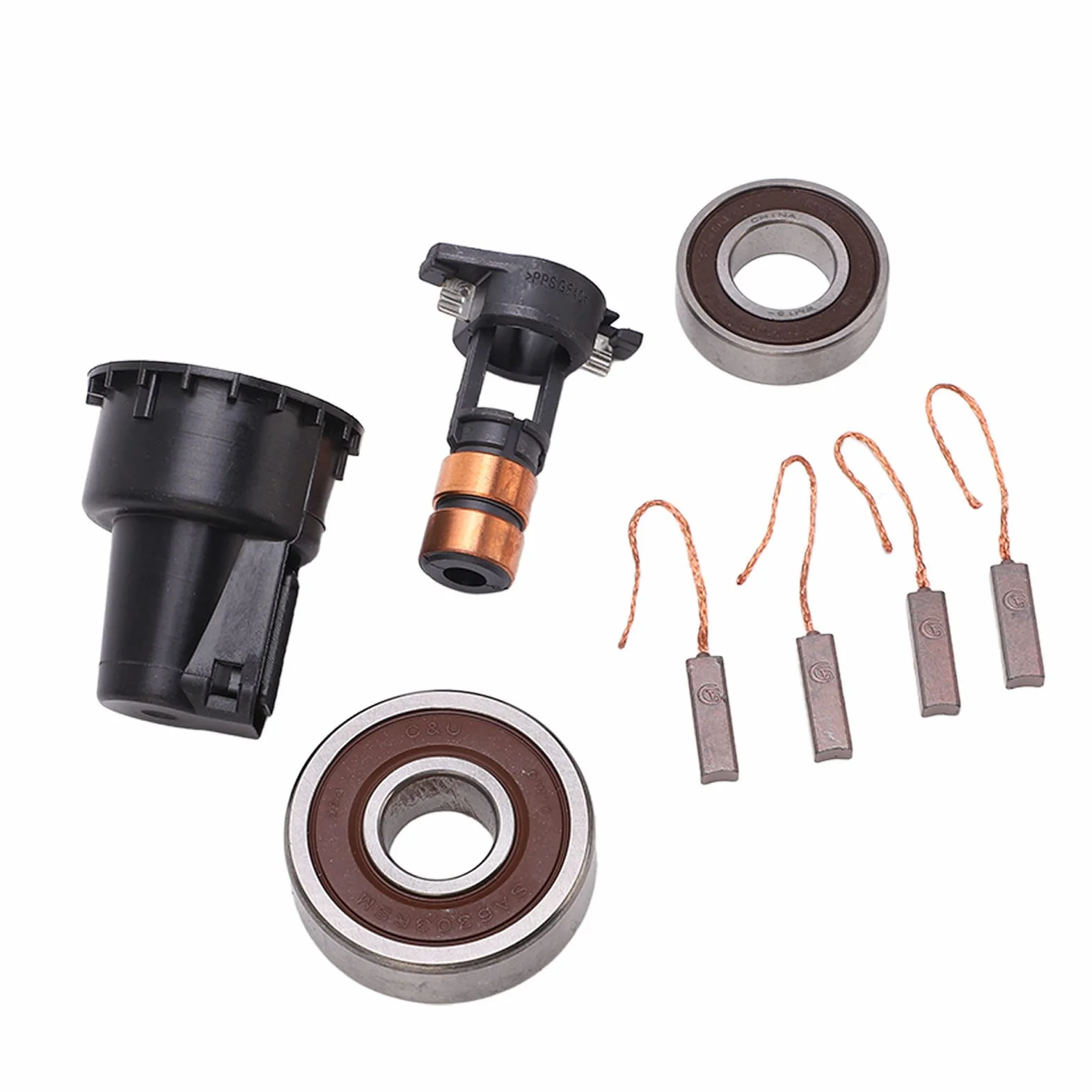Akozon Kit di Riparazione Dell'alternatore Spazzole Ad Anello di Scorrimento Cuscinetti di Ricambio 230090 Sostituzione per 0124515010 0124525139