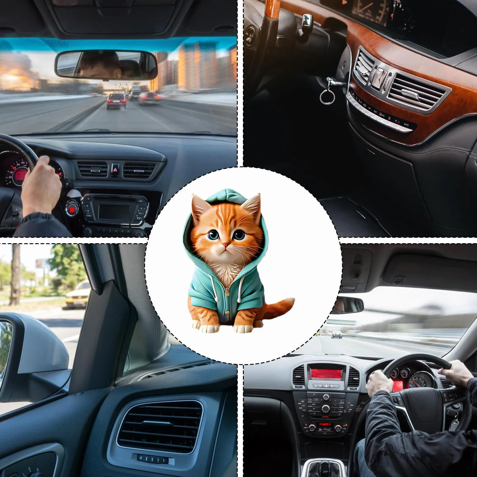 Deodorante Per Auto A Forma Di Gatto Clip Diffusore Aromaterapia Profumo Di Mare 4 Pezzi