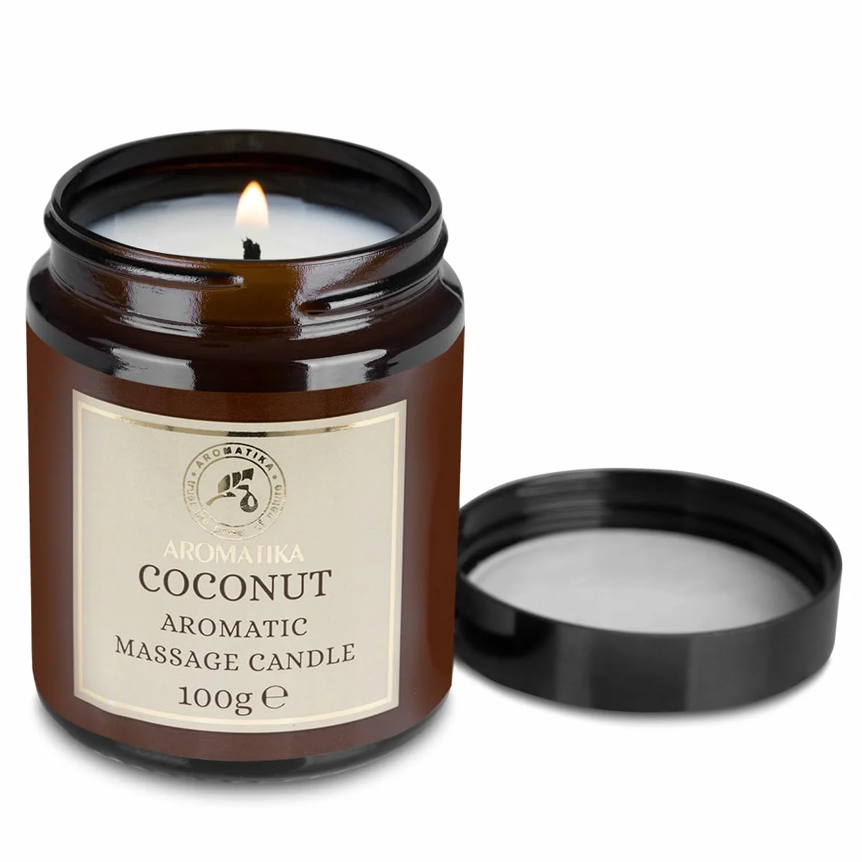 Candela da Massaggio Coco 100g - Cera di Soia - Olio di Cocco, Mandorla & Monoi di Tahiti - Aromaterapia