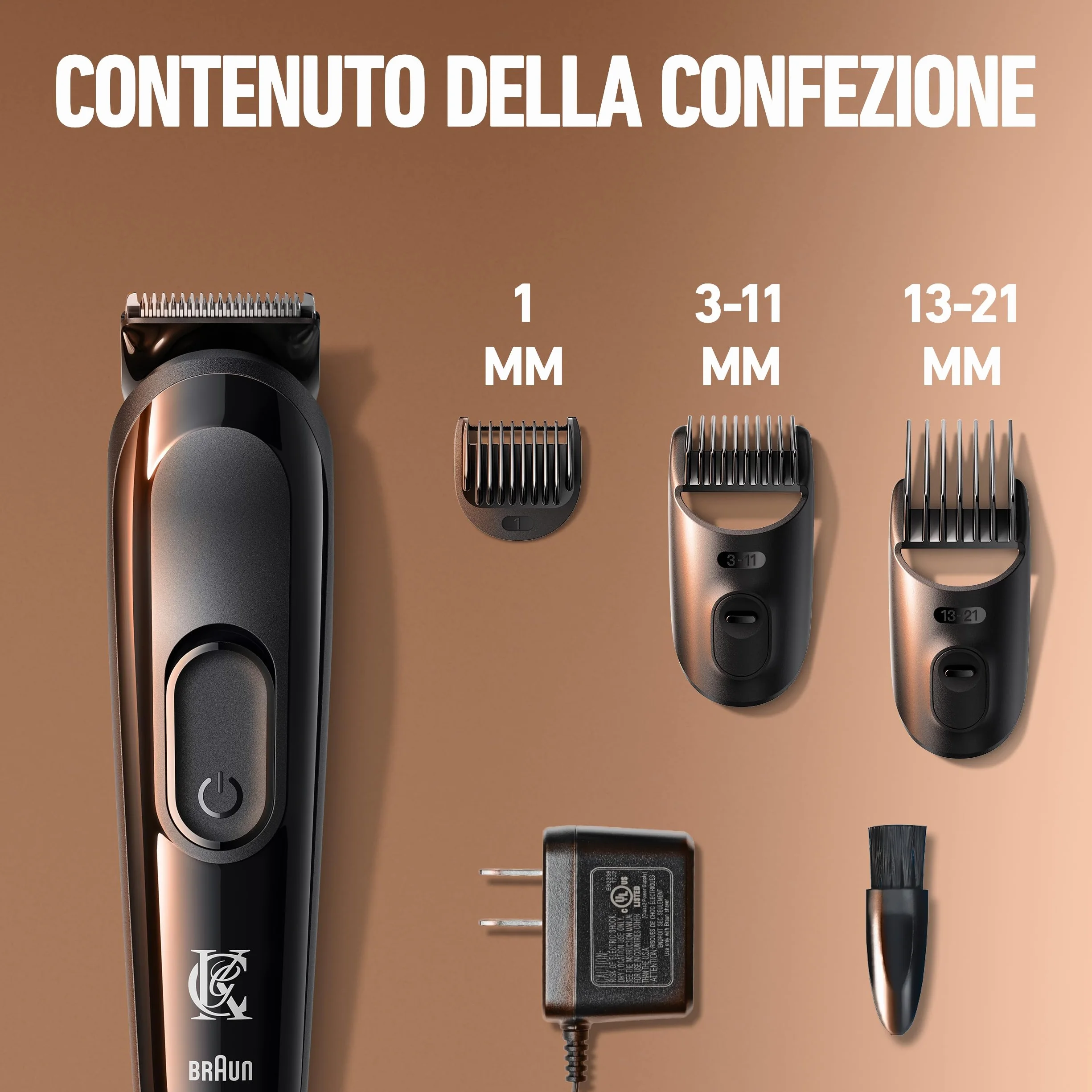 King C. Gillette Kit Regolabarba Uomo, Rasoio Elettrico Barba, 1 Testina, 3 Pettini Regolatori, Caricatore