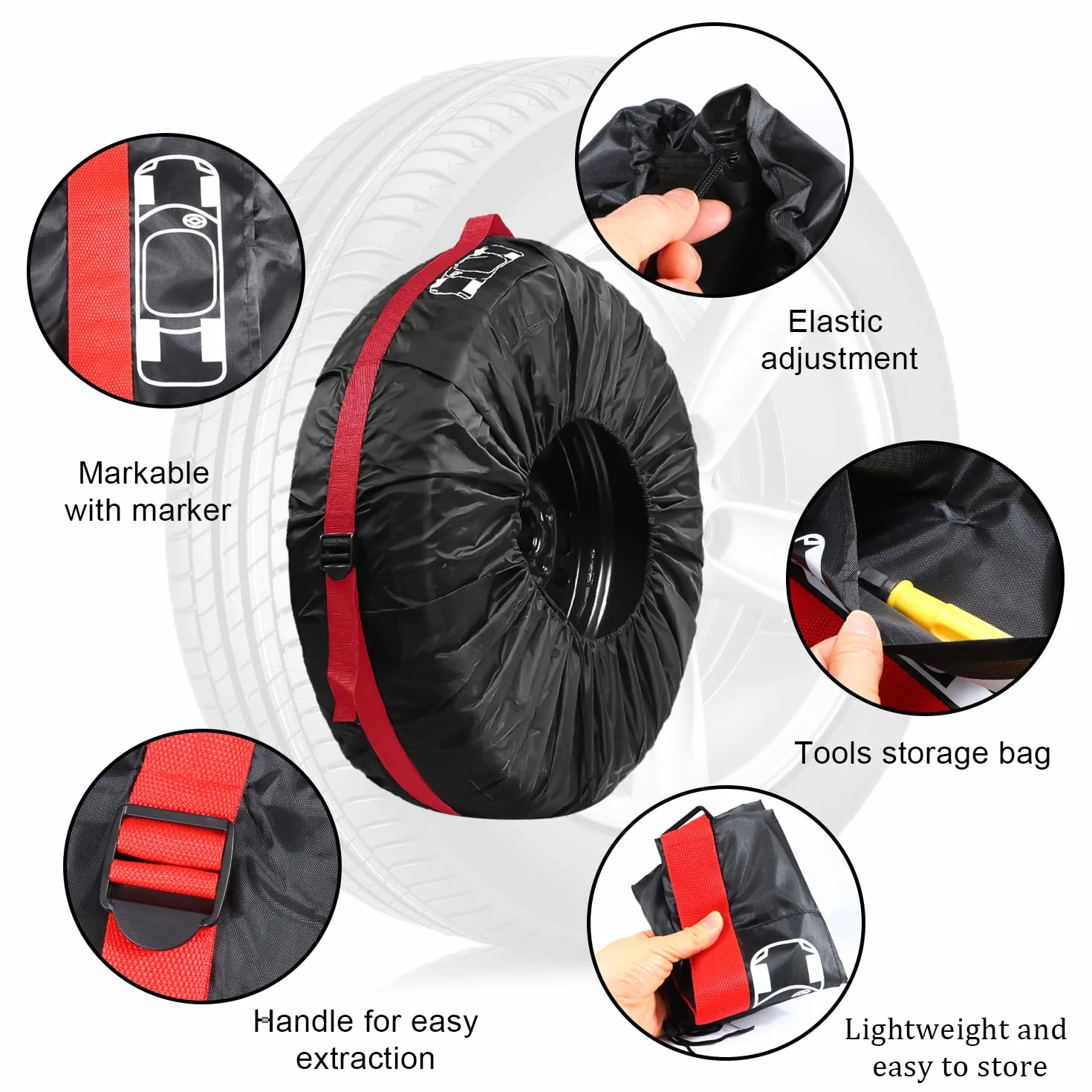 Borse per Pneumatici Auto Impermeabili Antipolvere 13-18 Pollici Custodia Ruota Diametro 66 cm