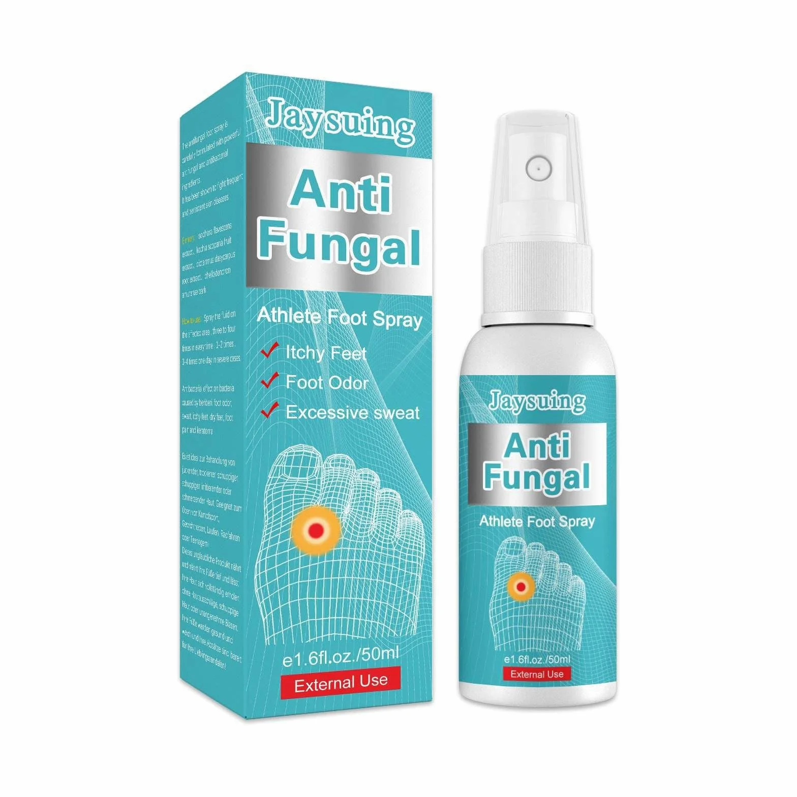 Spray antifungino del piede 50ml ingredienti naturali trattamento prurito sudorazione odore