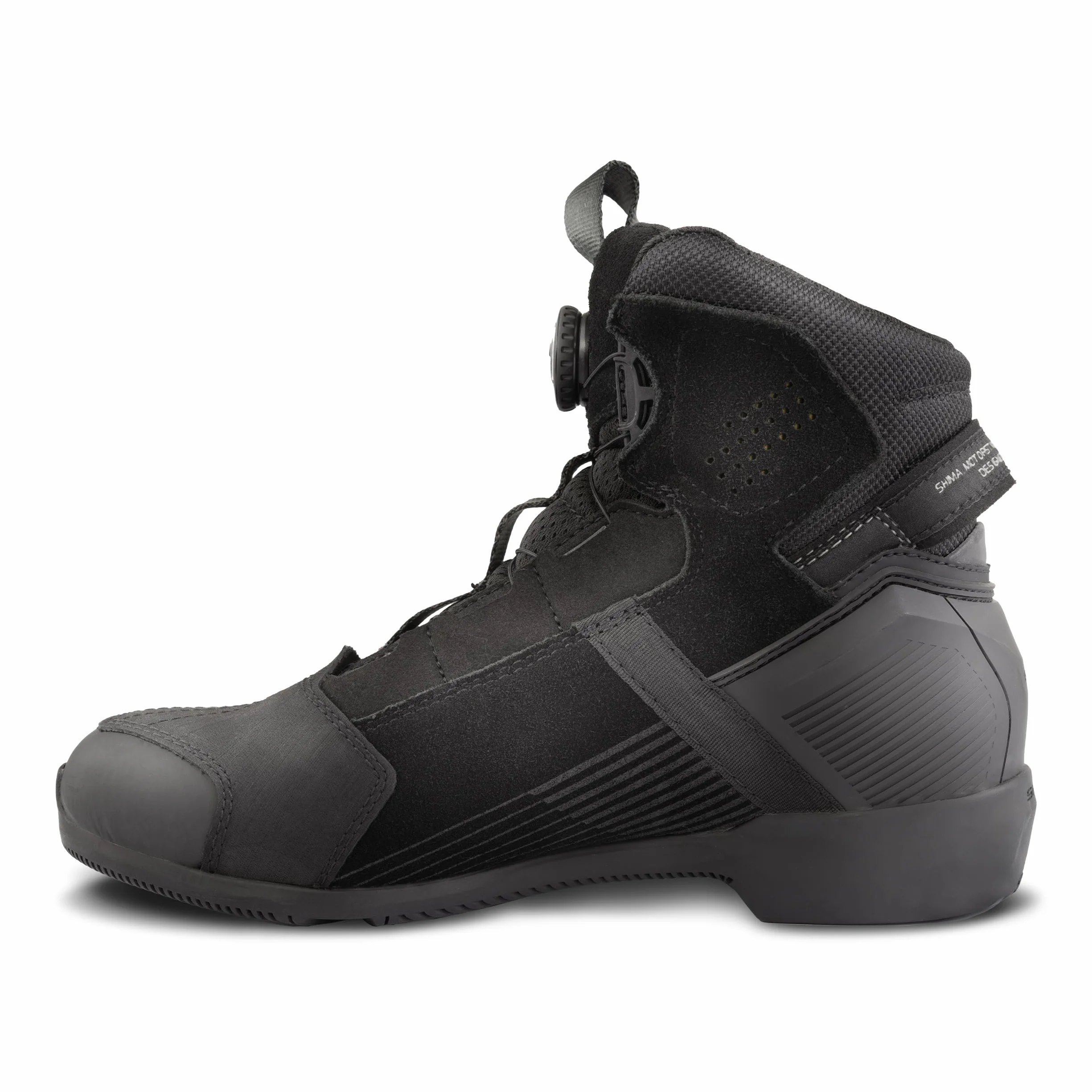 SHIMA EDGE Scarpe da moto da uomo e da donna, in pelle, ventilate, impermeabili, ATOP, Donna Ventilato Nero, 37 EU