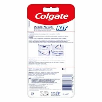Colgate Kit da viaggio portatile con spazzolino morbido e dentifricio Total 20 ml