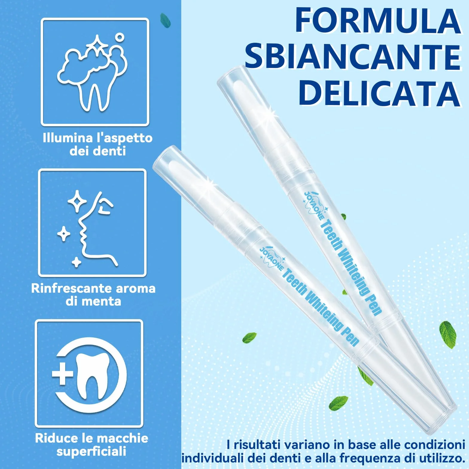 Gel sbiancante per denti 4 pezzi smacchiatore azione rapida 8 ml