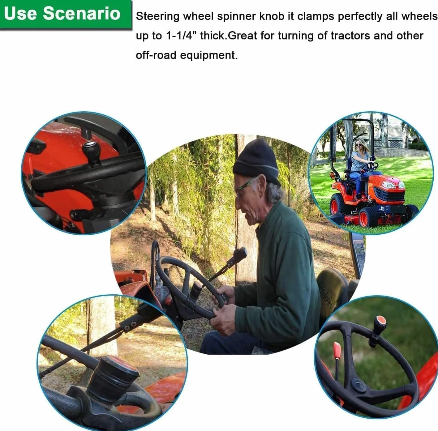 Pomello per Volante Auto Compatibile Kubota John Deere Universale 2 Pezzi