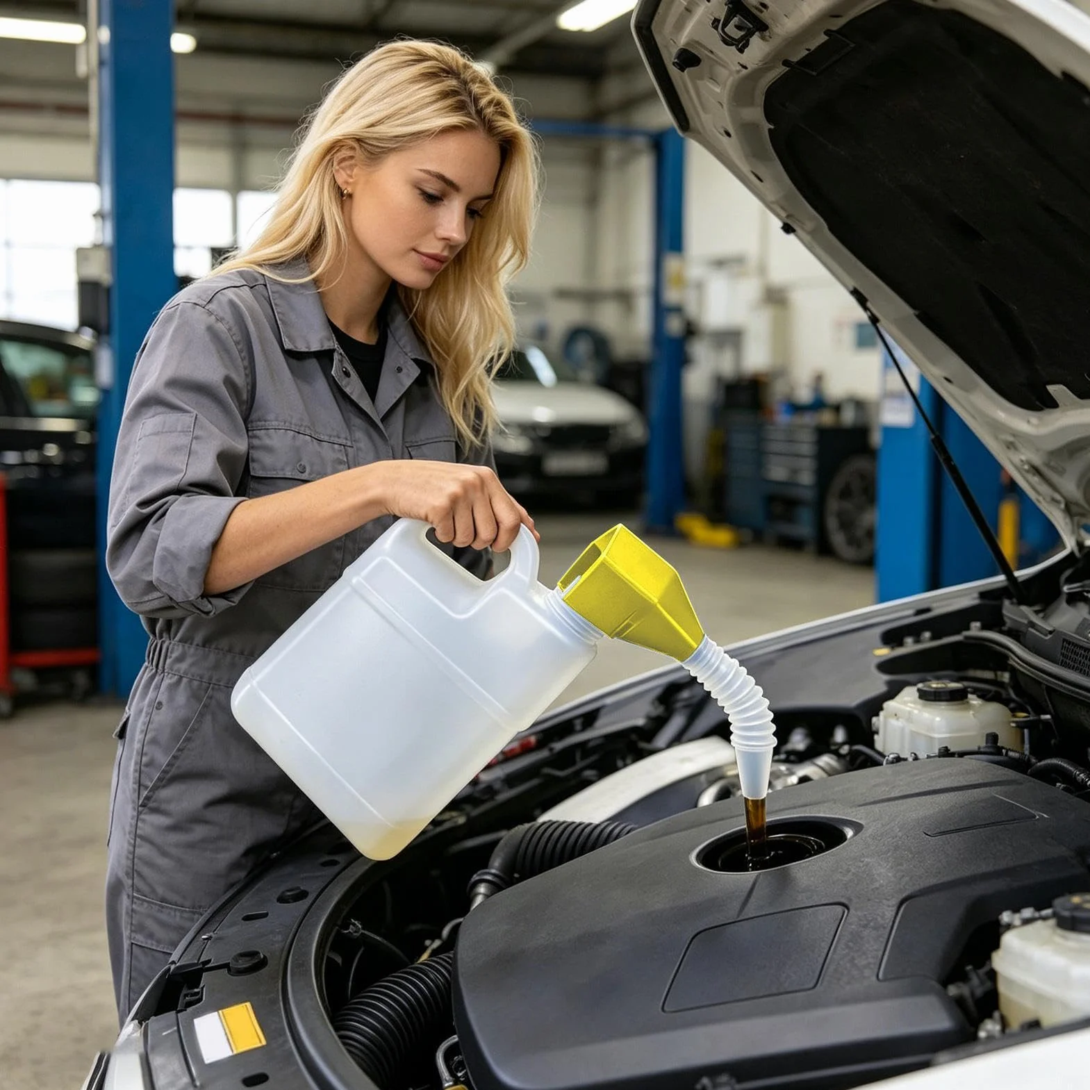 Imbuto per olio automatico flessibile trasferimento liquidi drenaggio tubo retrattile officina garage motore camion moto