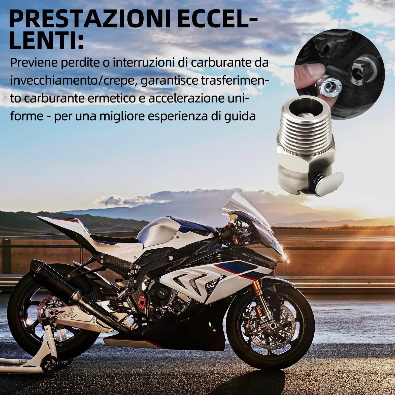 Kit riparazione attacco rapido pompa carburante metallo BMW R1200GS R1200R R1200RT K1200R K1200S K1200GT 3/8 pollice