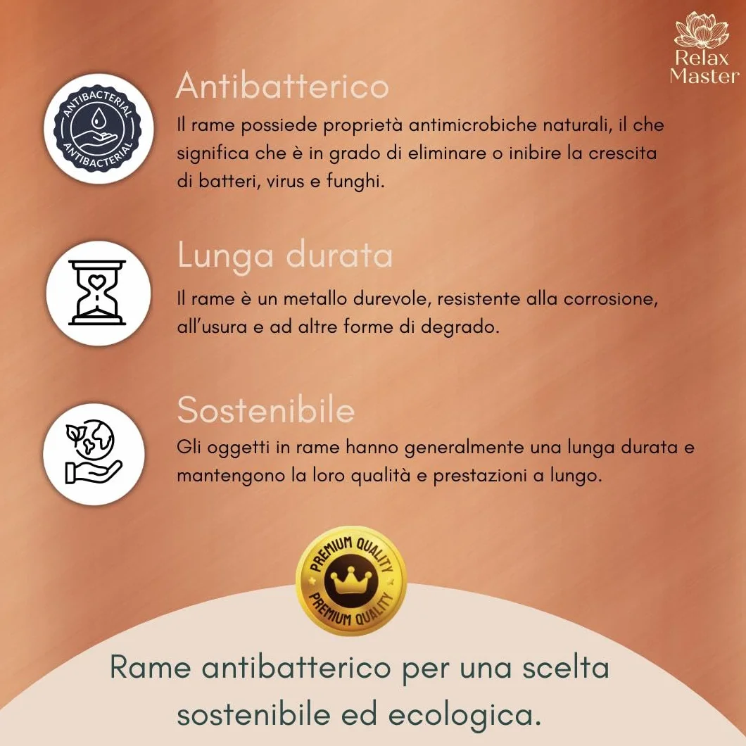 Relax Master® Neti Pot in Rame per Lavaggio Nasale e Igiene Orale – Jala Neti per Sinusite e Allergie – Confezione Regalo