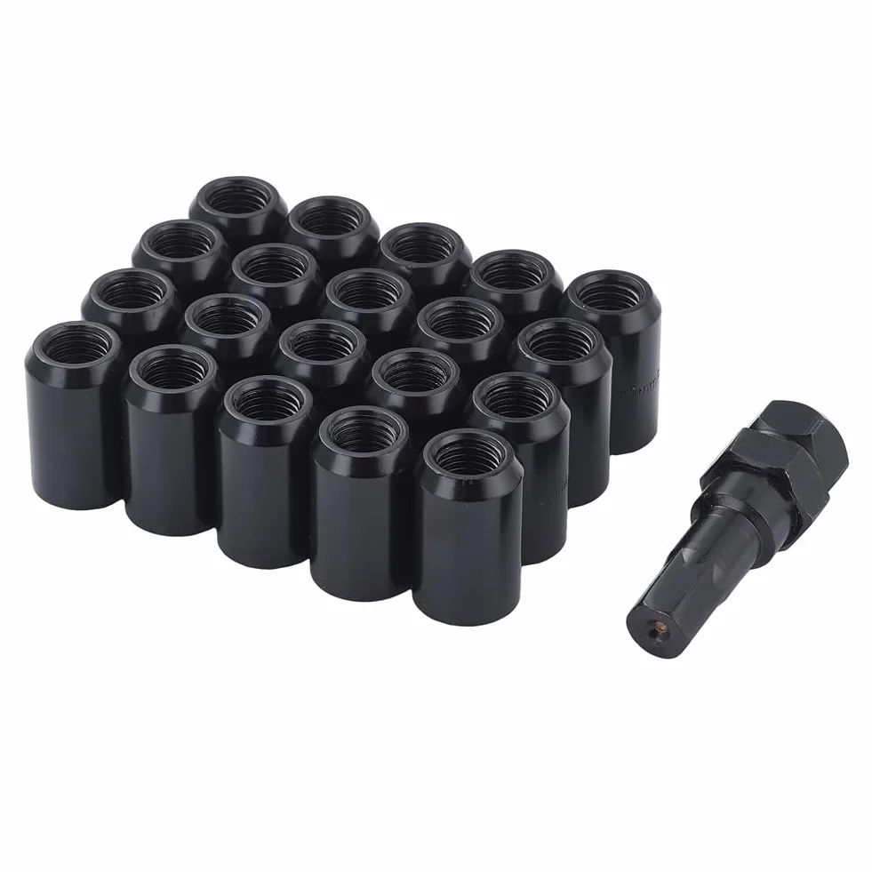 20 pezzi coni 60° chiavi esagonali sottili in acciaio, dadi M12 x 1,25 (nero)