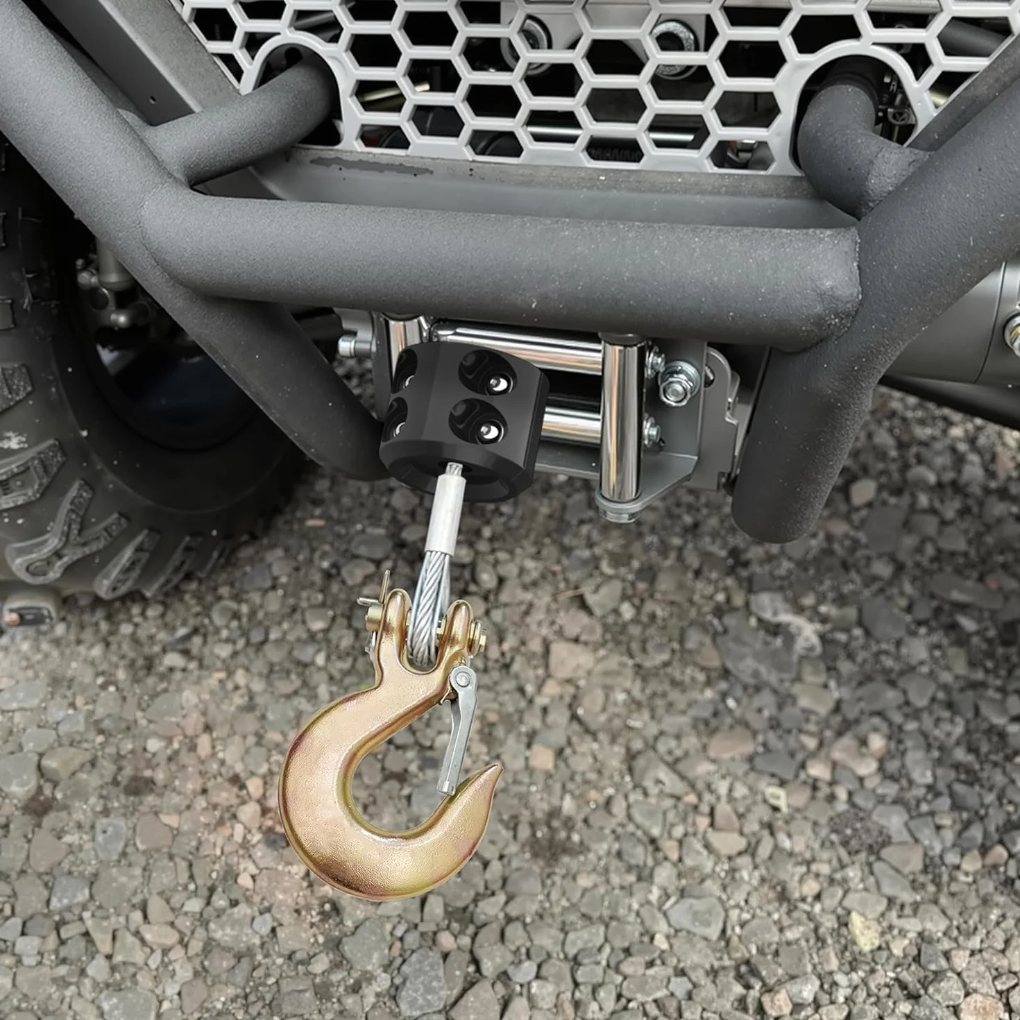 Gancio di sicurezza per cavo verricello ATV UTV SUV ORV, salvacavo in gomma