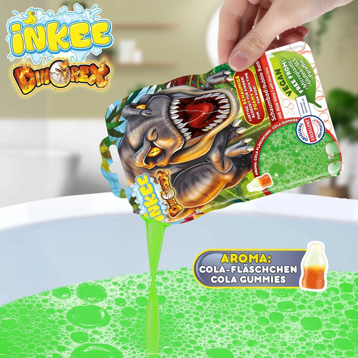 Bagnoschiuma liquido Dinorex 15x 40g Additivo per il bagno di dinosauro