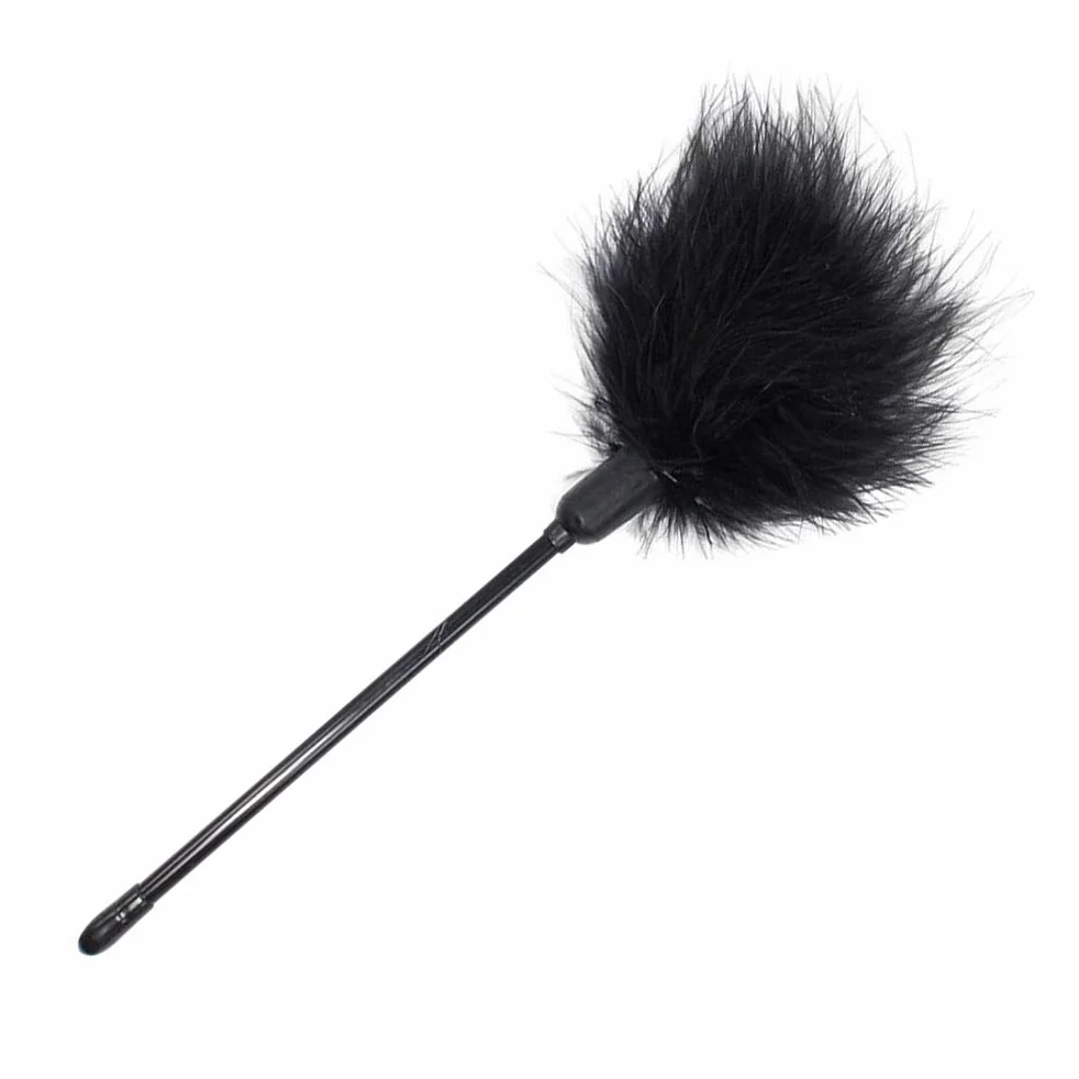 Piuma Sesso fatto di Piume Vere, BD SM Spolverino Erotico, Frusta Piume Erotica - Nero