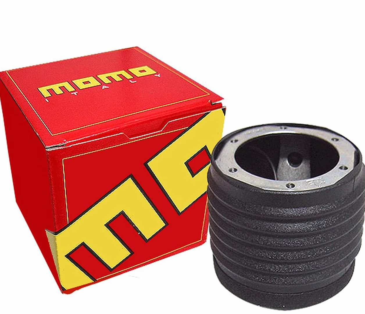 Pezzo Mozzo per volante con pistone nero Momo