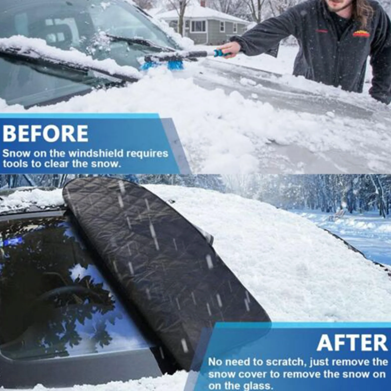 CICMOD Copri Parabrezza VW T5 T6 Antighiaccio Telo Esterno Parasole Auto Inverno Neve Gelo