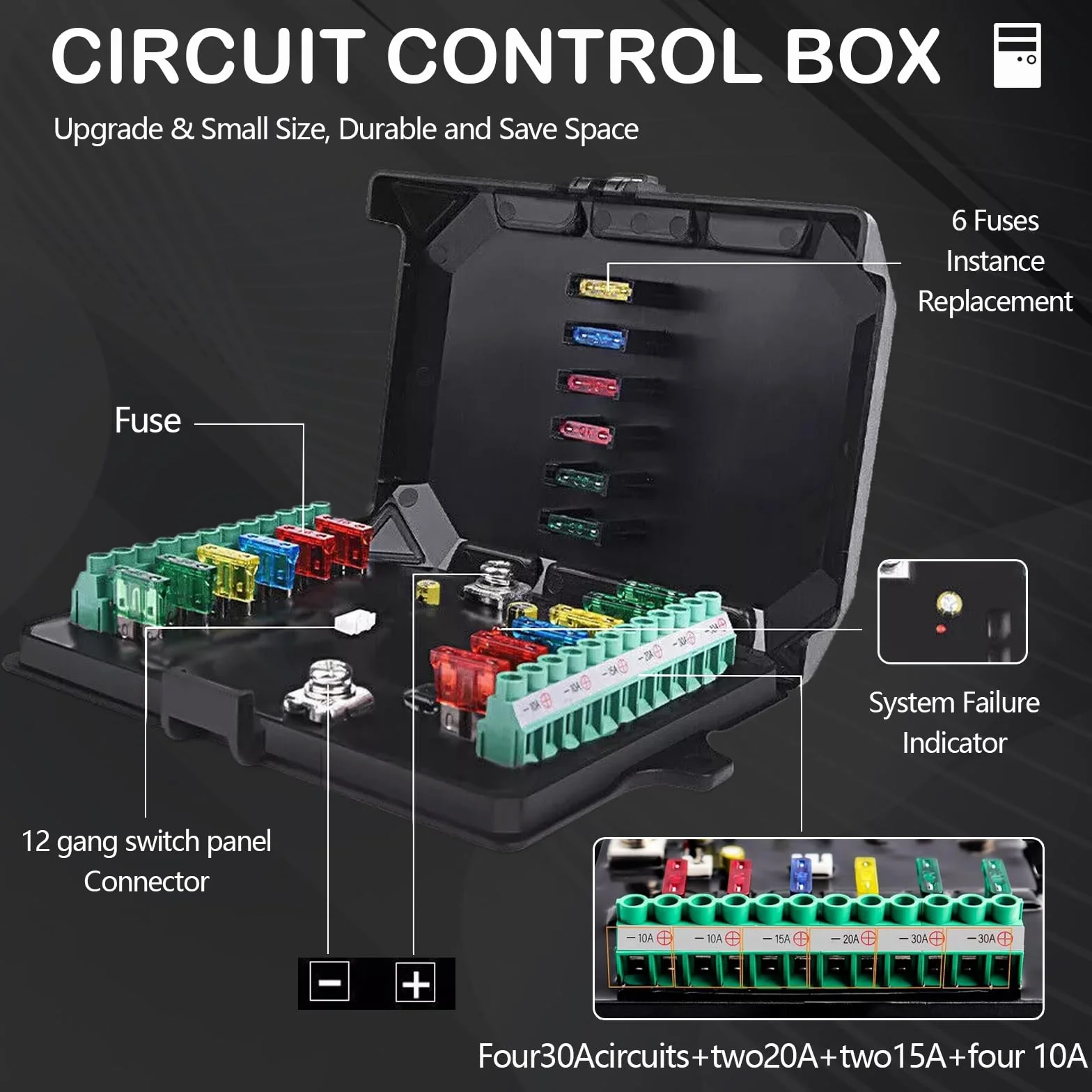Pannello Interruttori 12V/24V Universale con Dimmerabili RGB 8 Colori per Auto RV Camion SUV