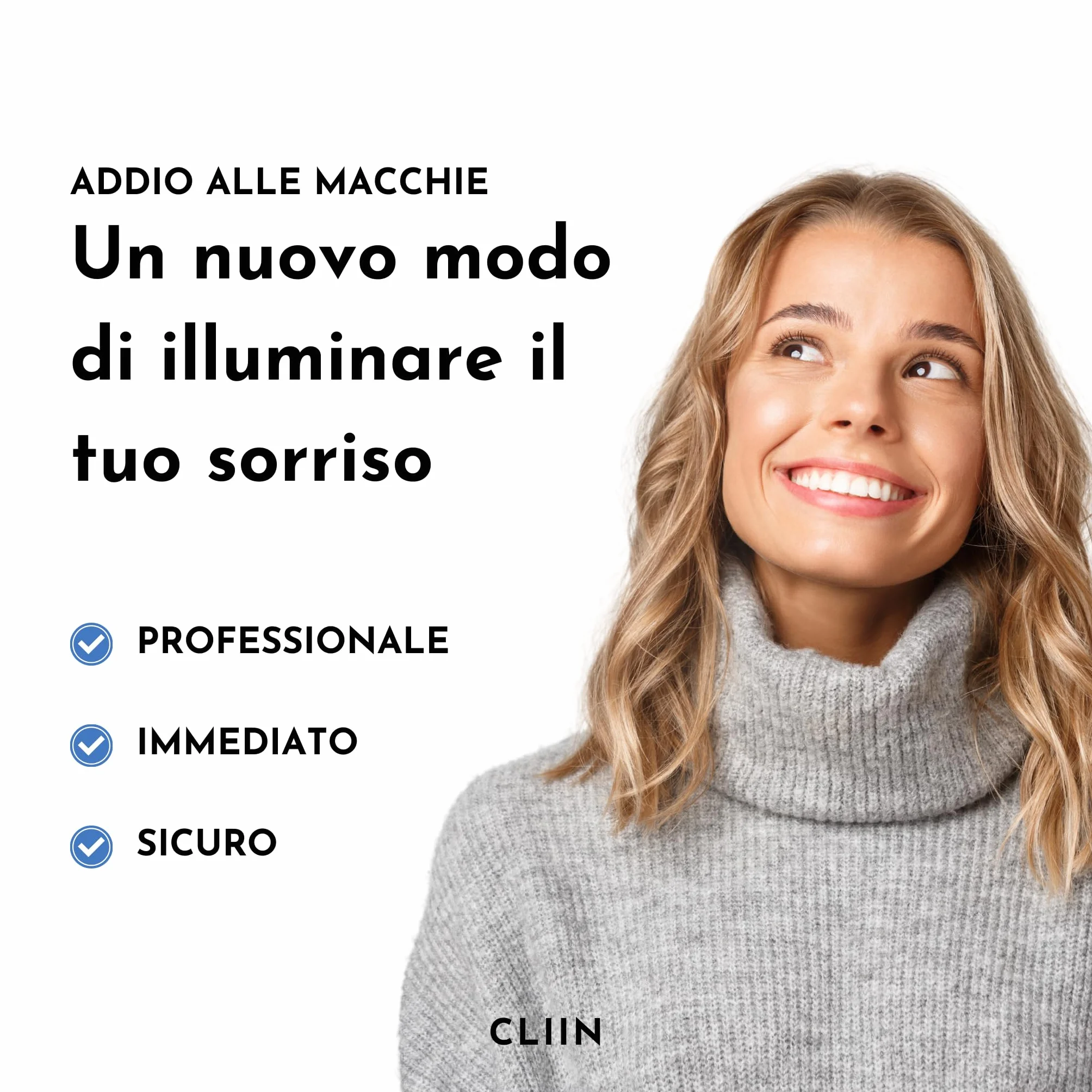CLIIN Gel Sbiancante Denti +30 Applicazioni Kit Professionale con Perossido Sicuro su Smalto