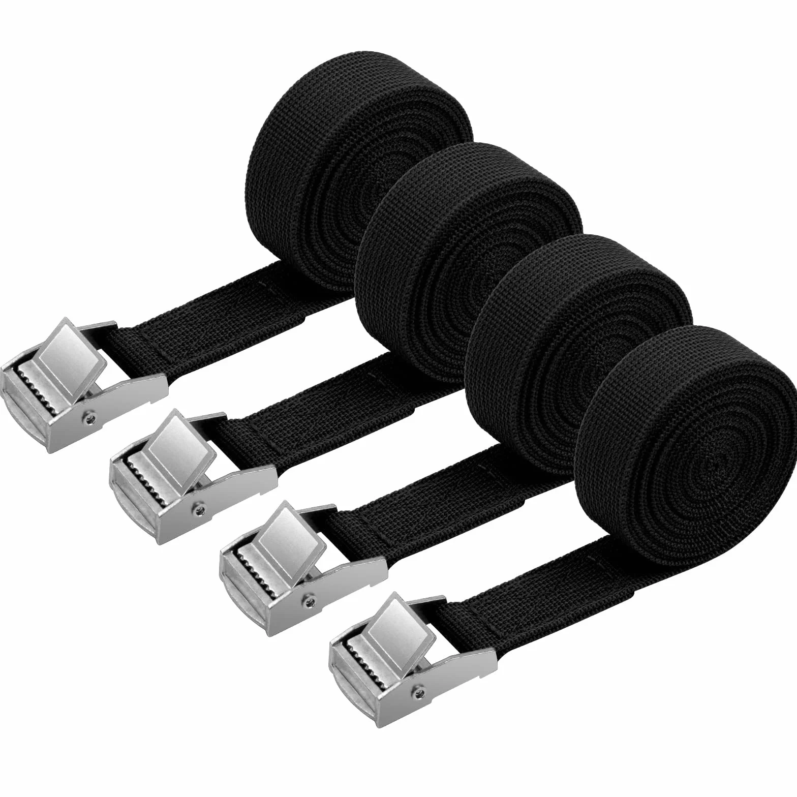 Cinghie di Tensione 2 M x 2 cm 500kg 4 Pezzi Nero URAQT