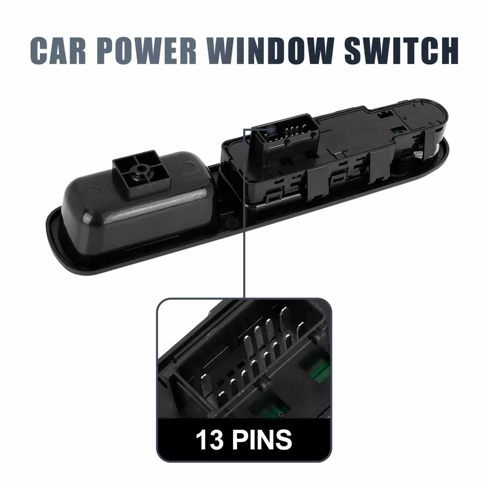 Geloo 6554.QC Alzacristallo Anteriore Sinistro Drive Interruttore Finestre Elettriche Alzacristalli Power Master per Peugeot 207 2007-2014 per Citro enC3 per Picasso