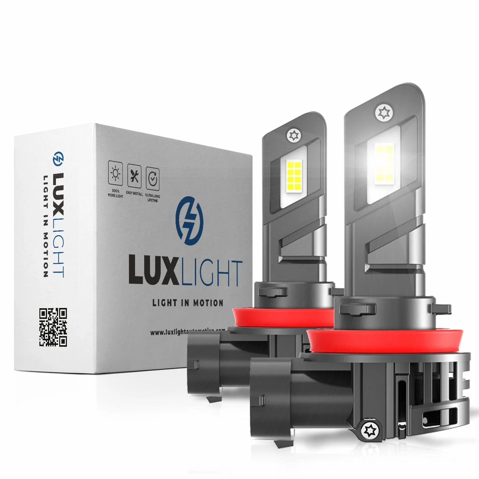 Luxlight Lampadina LED H8 H9 H11 20000LM 40W 12V 6500K Kit Sostituzione Fari Anabbaglianti Abbaglianti Auto