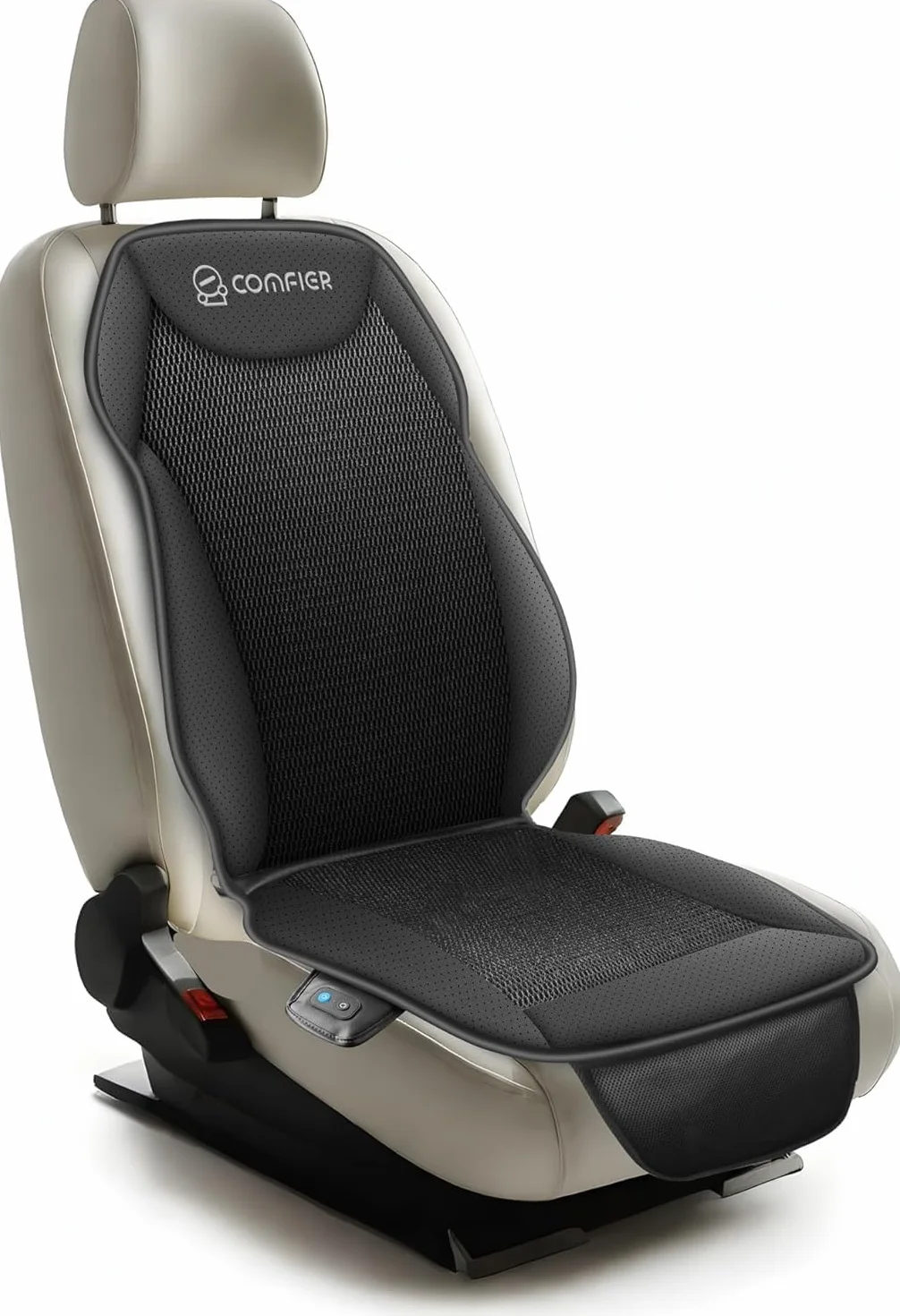 COMFIER Cuscino Rinfrescante per Sedile Auto 12V Coprisedile Ventilato Regolabile Nero Universale