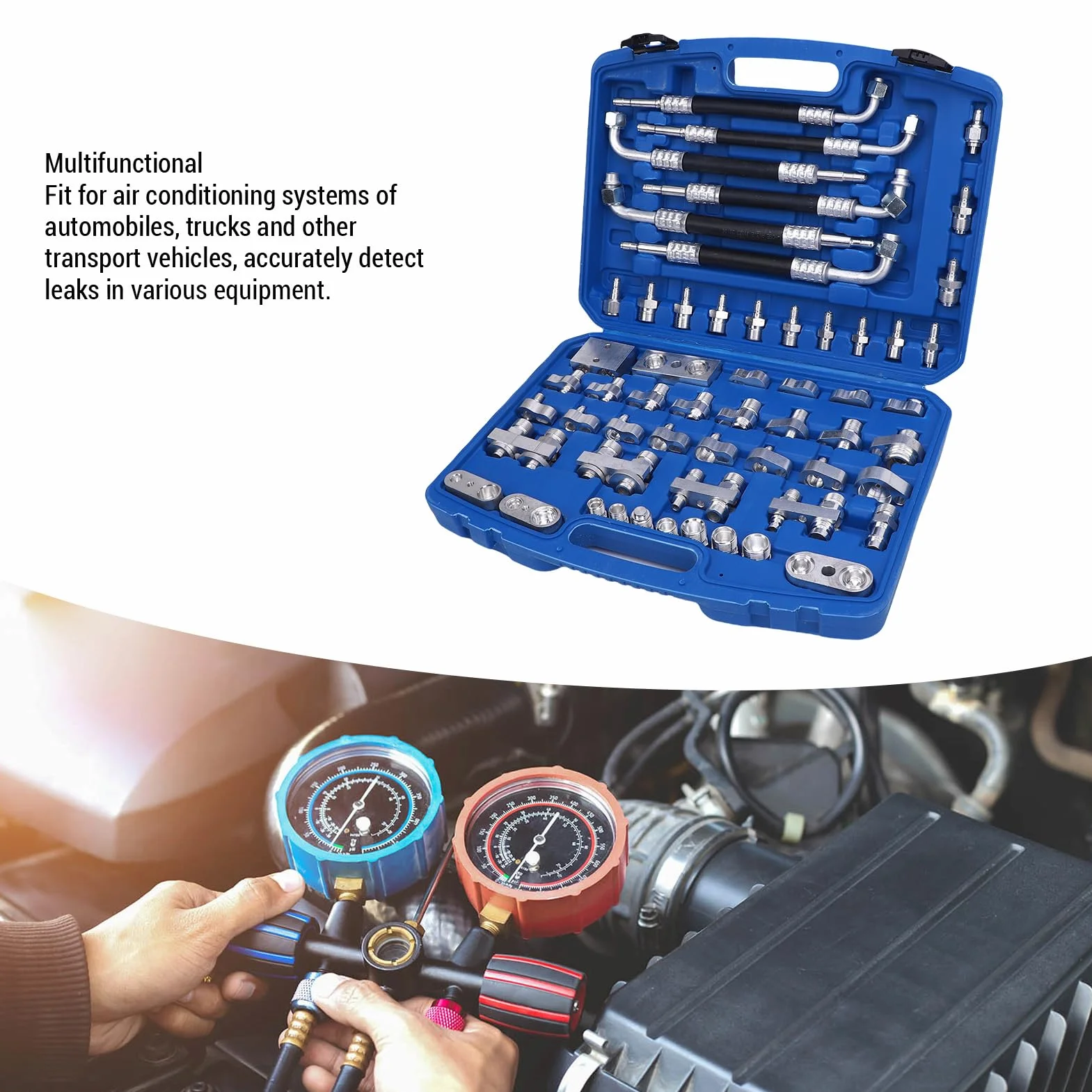 Luocute Kit di Test di Perdite del Condizionatore d'Aria 56 PCS, Rilevatore di Perdite per Auto Camion AC