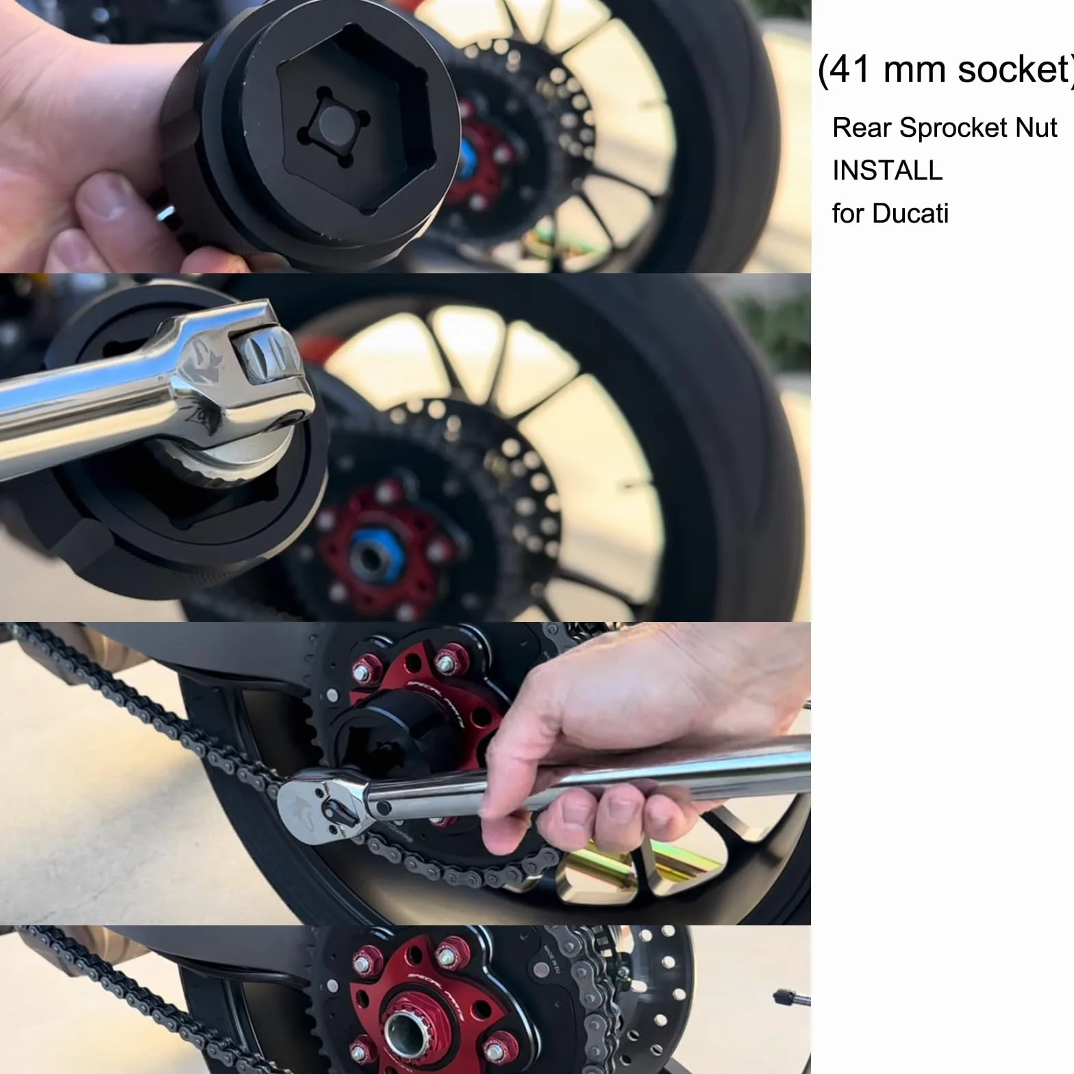 Chiave a bussola 46mm/41mm per ruota Ducati 748 848 916 996 998 Multistrada 1000 1100 Monster S2R S4R S4RS 796 1100 Hypermotard 796 821 939 950 Streetfighter 848