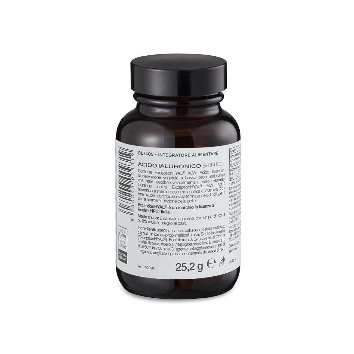 BIOS LINE Principium Acido Ialuronico 120 Integratore Alimentare per la Pelle, 60 Compresse