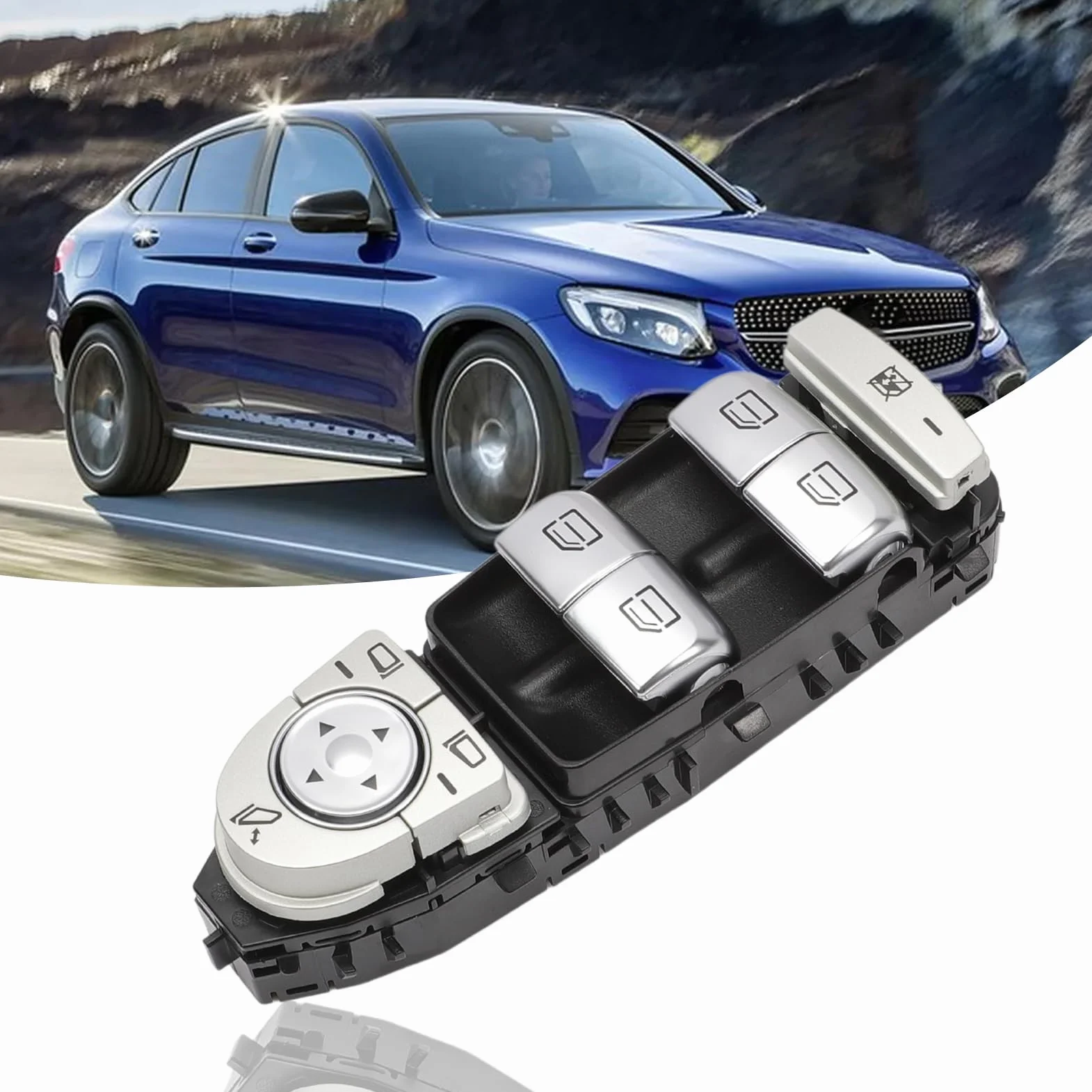 Interruttore Alzacristallo Elettrico compatibile con Merce-des Classe C W205 AMG S205 GLC X253 Classe A Pulsante Finestrino Laterale Conducente 2229056800 2059056811