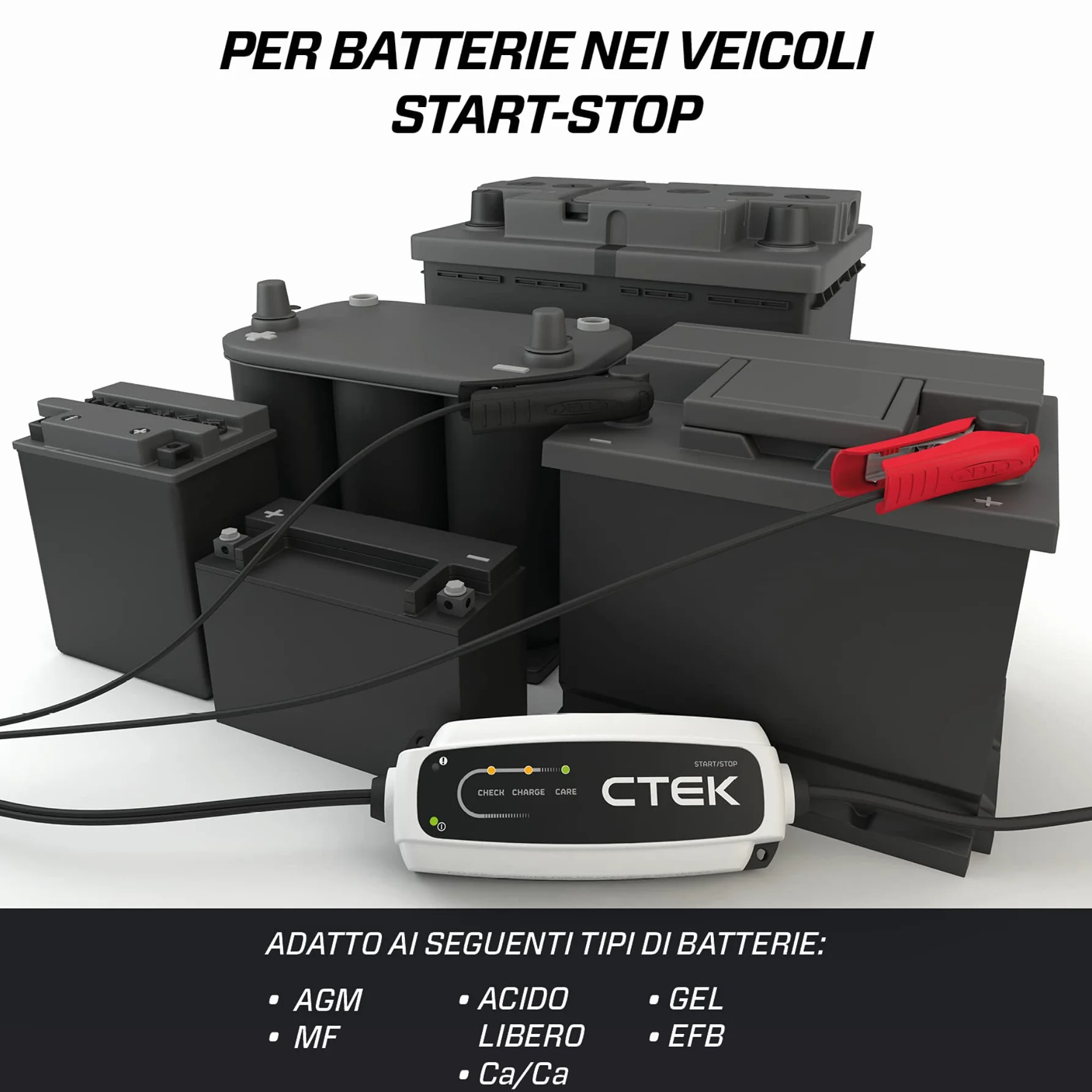 CTEK CT5 START/STOP, Caricabatterie 12V, Mantenitore Di Carica Per Batteria Auto, Caricabatterie Intelligente Desolfatore Con Sistema Di Mantenimento