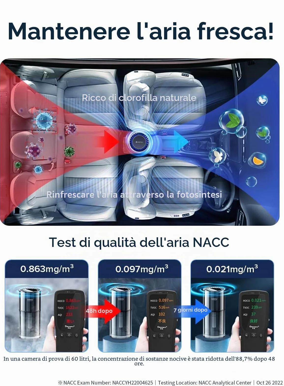 Profumatore Auto Ceeniu CF3 135 ml Grande Capacità 4-8 Mesi Luce Ambientale Silenziosa Auto On/Off Concentrazione Regolabile 2 Modalità