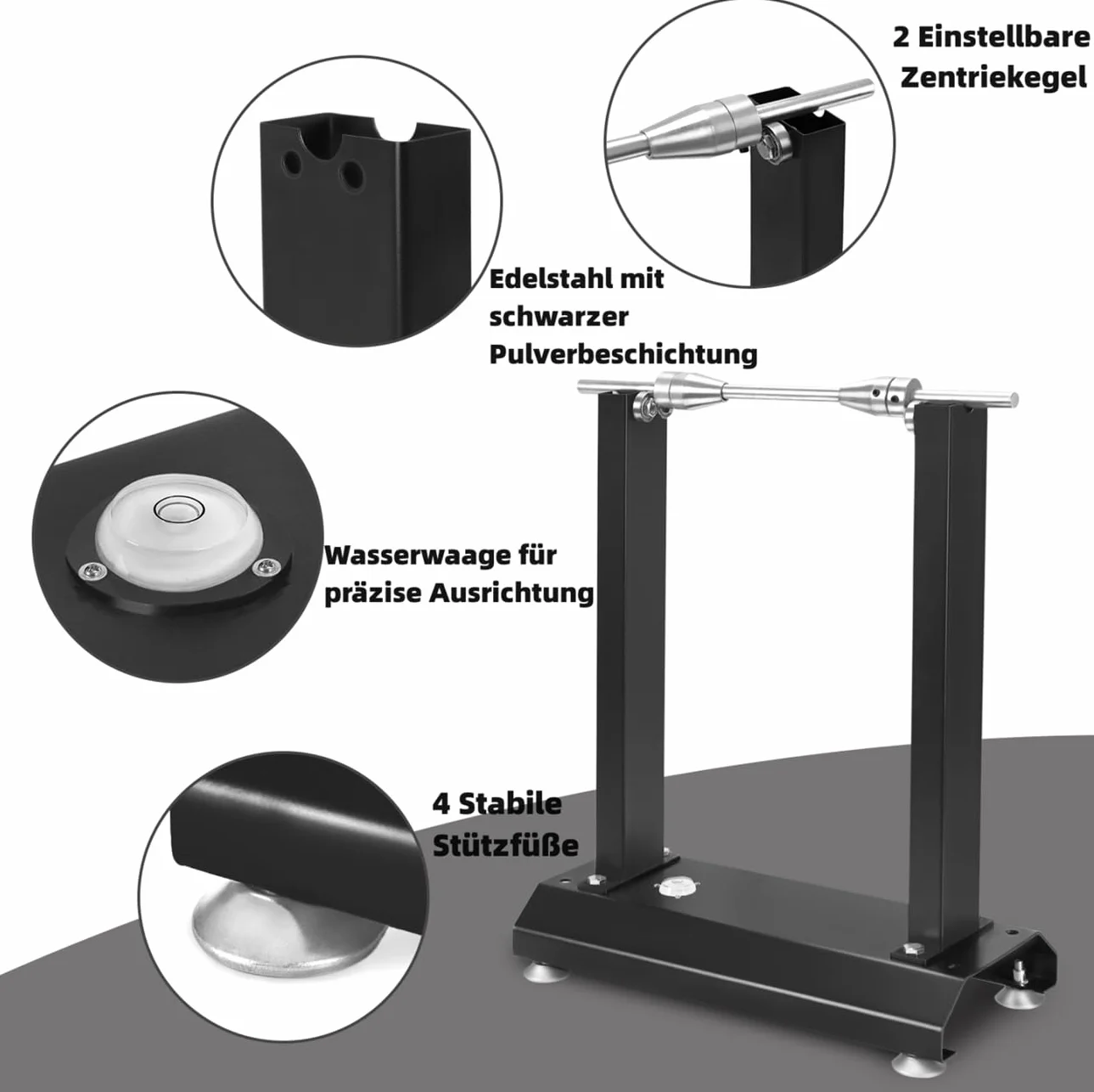 LILIIN Equilibratore per pneumatici da moto, con coni e 4 gambe di supporto, 40 x 20 x 50 cm