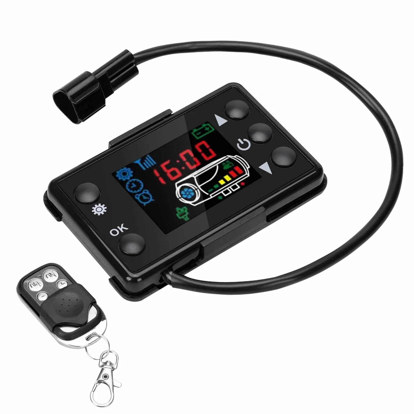 12 V Auto Riscaldatore LCD Interruttore di Controllo, con 4 Pulsanti di Controllo Remoto, Parcheggio Universale Riscaldatore per Auto Riscaldatore Dell'aria Diesel