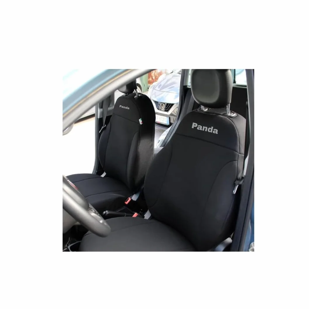 Italfodere Coprisedili Anteriori Compatibili Fiat Panda 2012 III Serie Cotone Accoppiato Nero