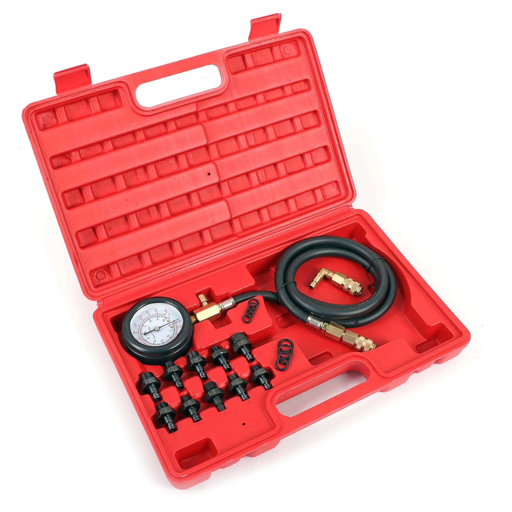 Wiltec Tester per Pressione Olio Motore Auto Set da 12 Pezzi misuratore Pressione Olio