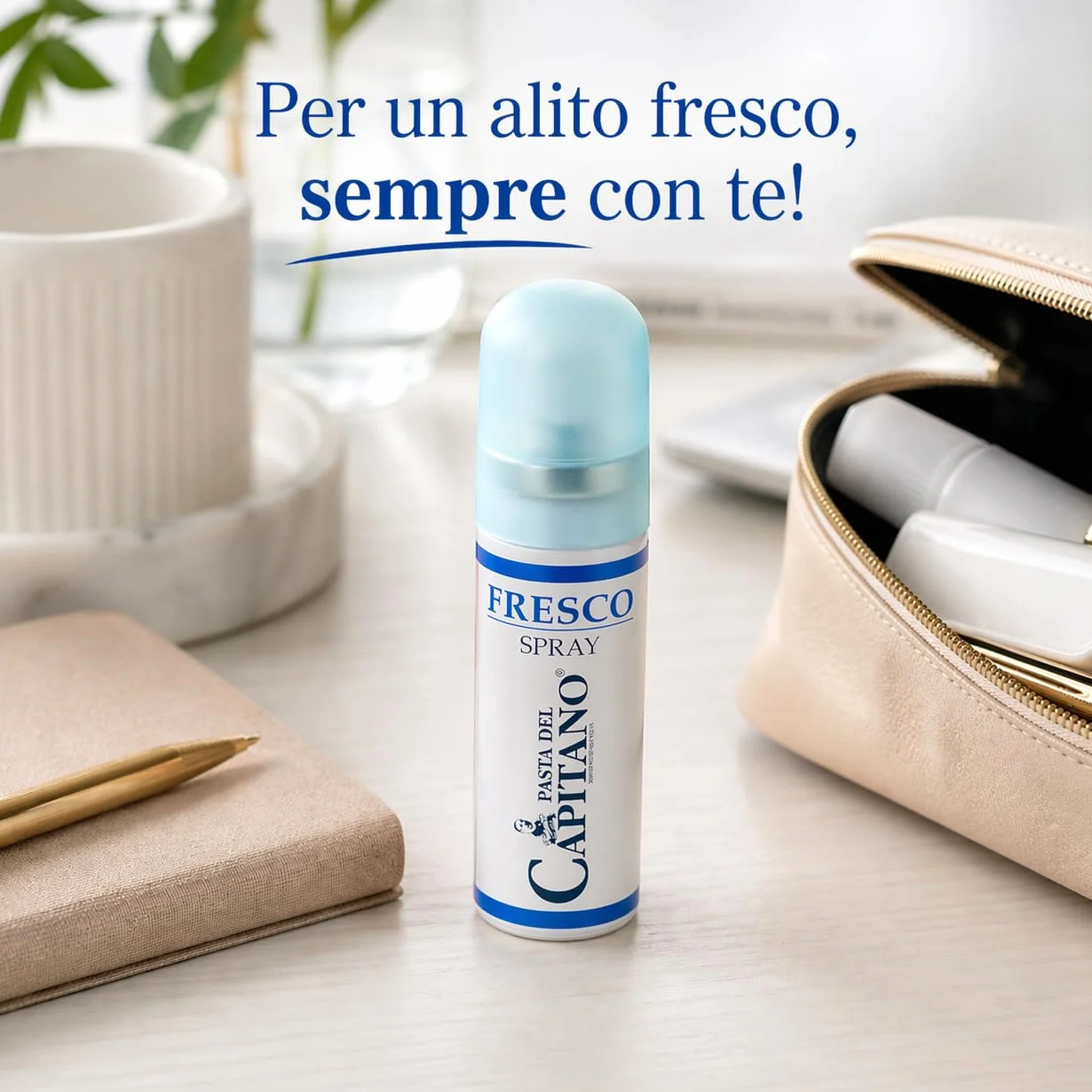 Pasta del Capitano Spray Alito Fresco 15 ml, Spray Orale Antialitosi, Antibatterico con Propoli, Zinco e Menta Fredda