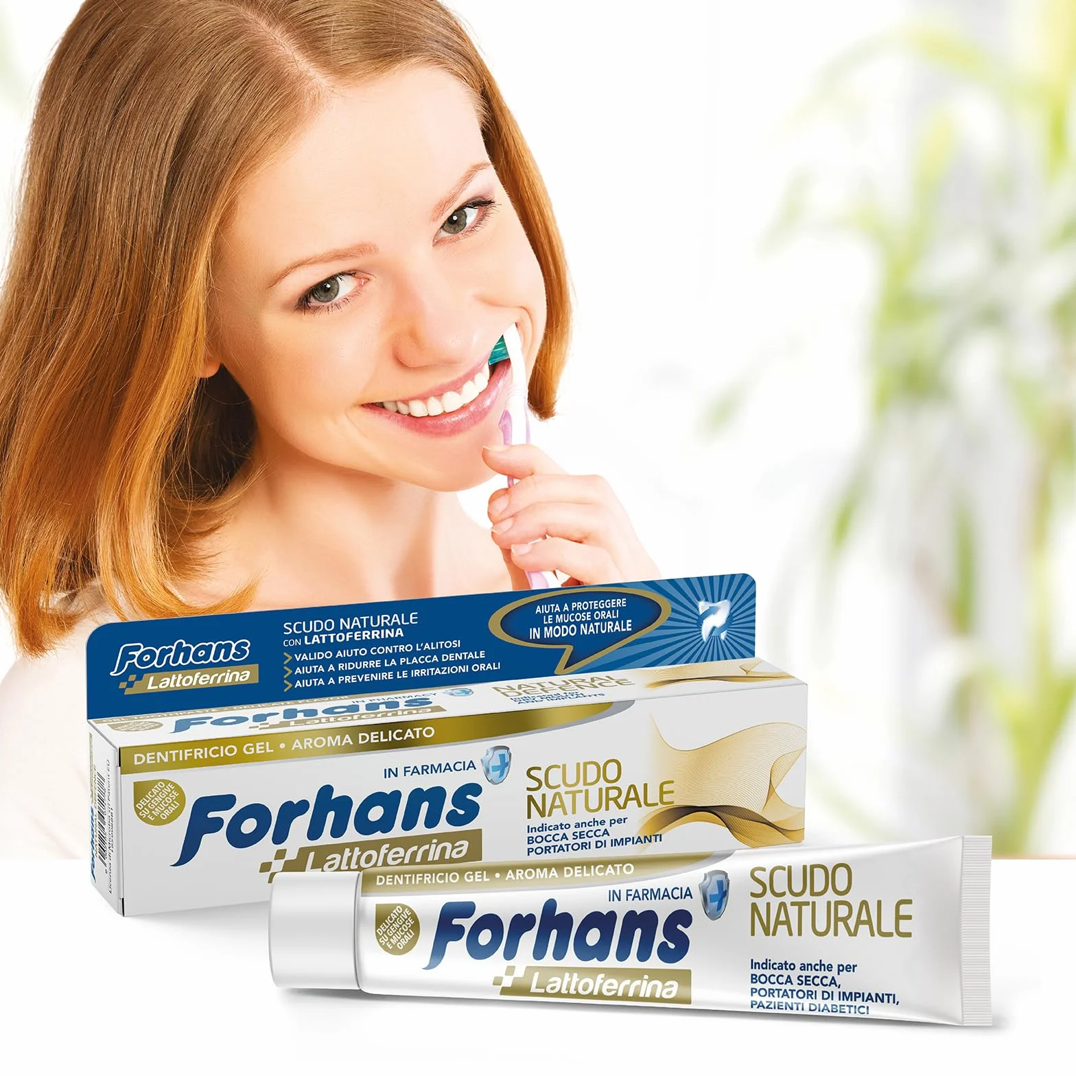 Forhans Dentifricio Gel Scudo Naturale Lattoferrina Antibatterico Cavo Orale 75 ml