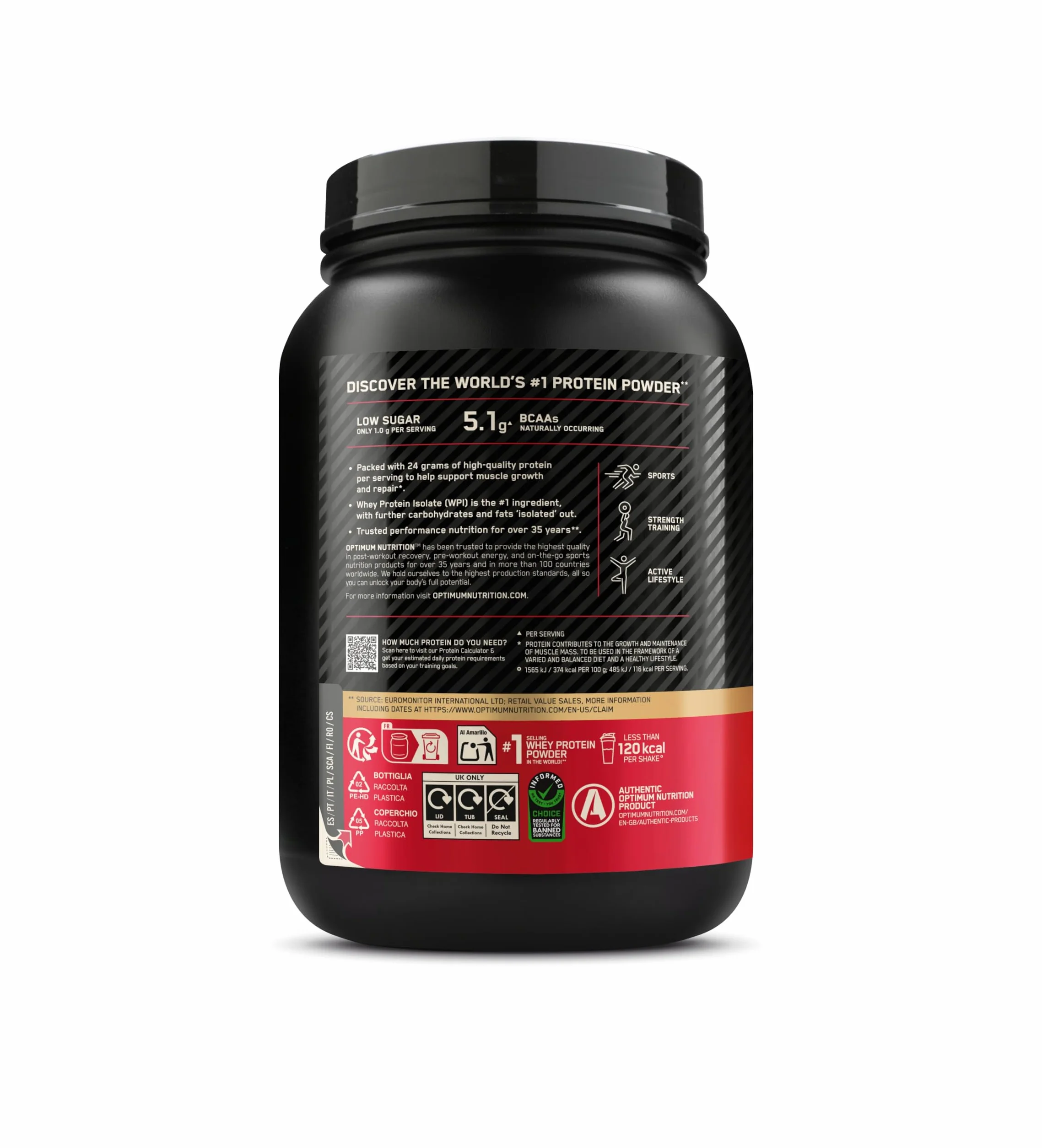 Optimum Nutrition Gold Standard 100% Whey Proteine in Polvere Doppio Cioccolato 899g 29 Porzioni