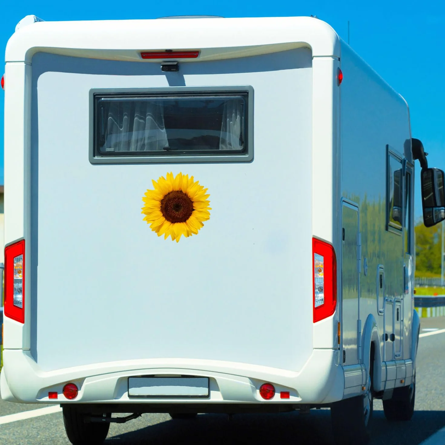 younikat Adesivo a forma di girasole | 30 cm | pellicola autoadesiva decorativa I dv1512