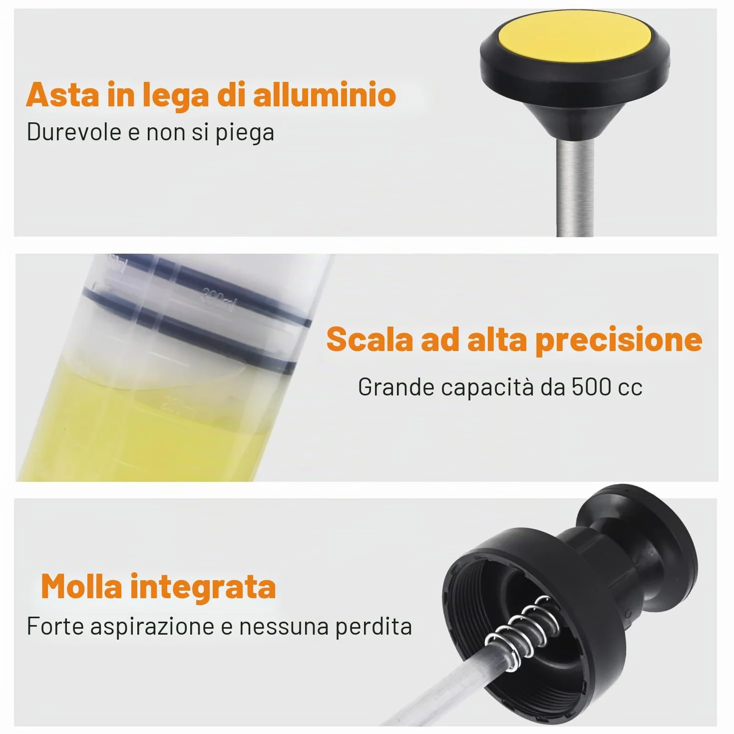 Siringa per Estrazione Olio 500 ml Pompa Manuale con Tubo Flessibile