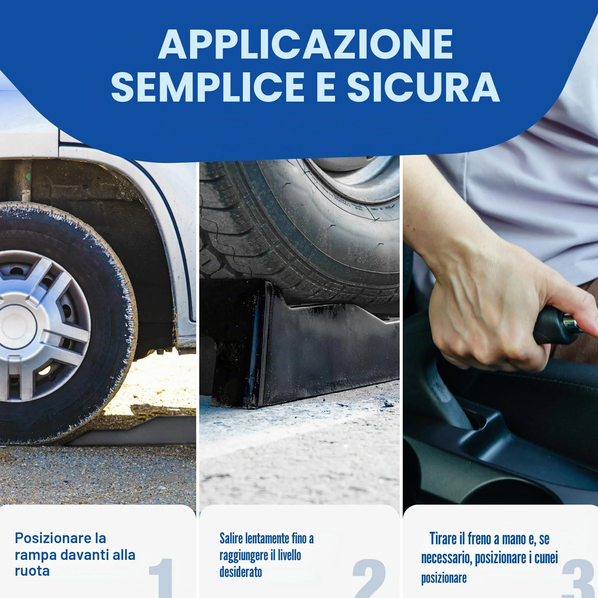 Set di cunei di livellamento per camper 3 livelli 3000 kg antiscivolo
