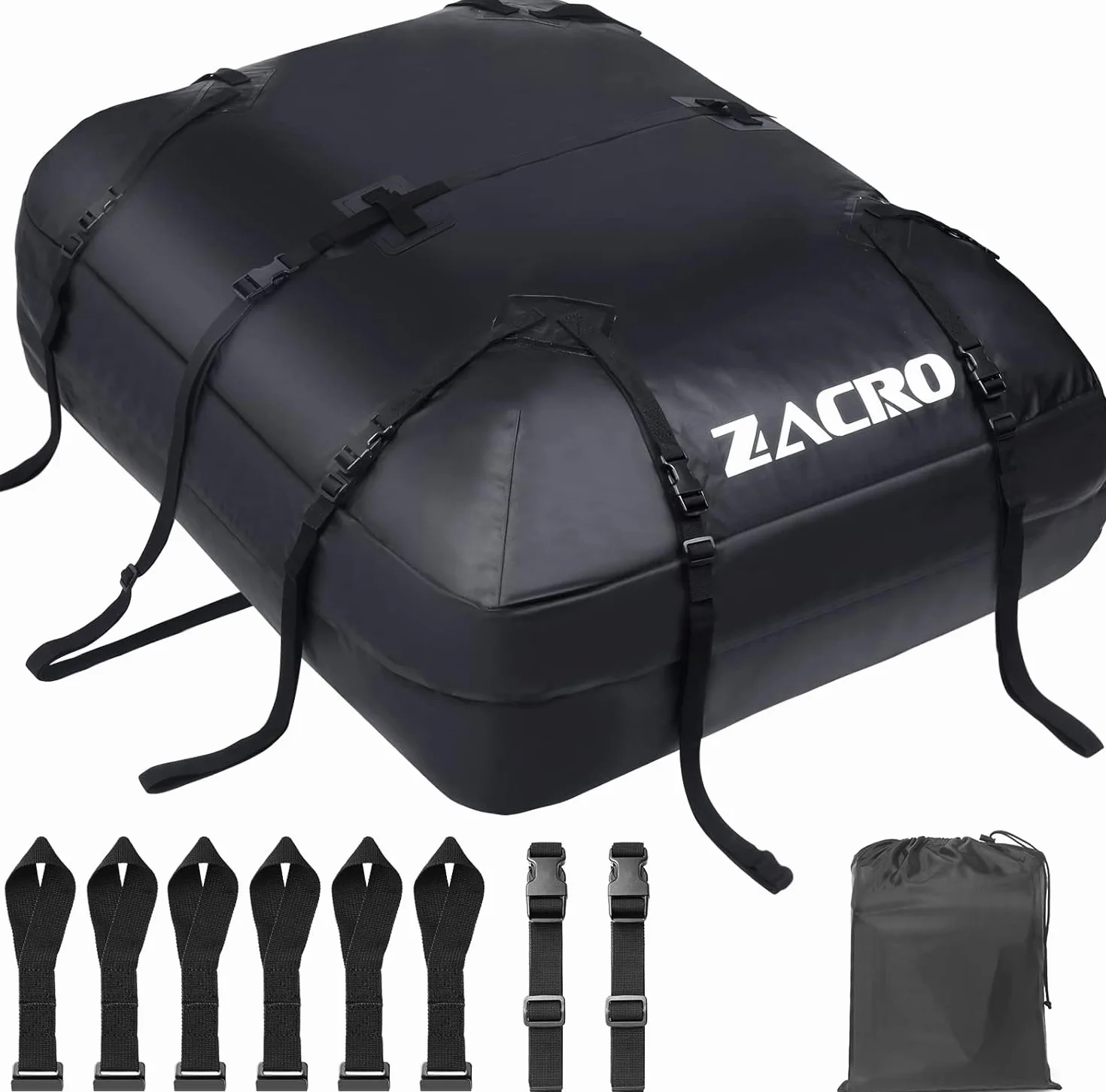 Zacro 425L Borsa Portatutto per Tetto Auto Cargo Bag Impermeabile Box da Viaggio, Nero
