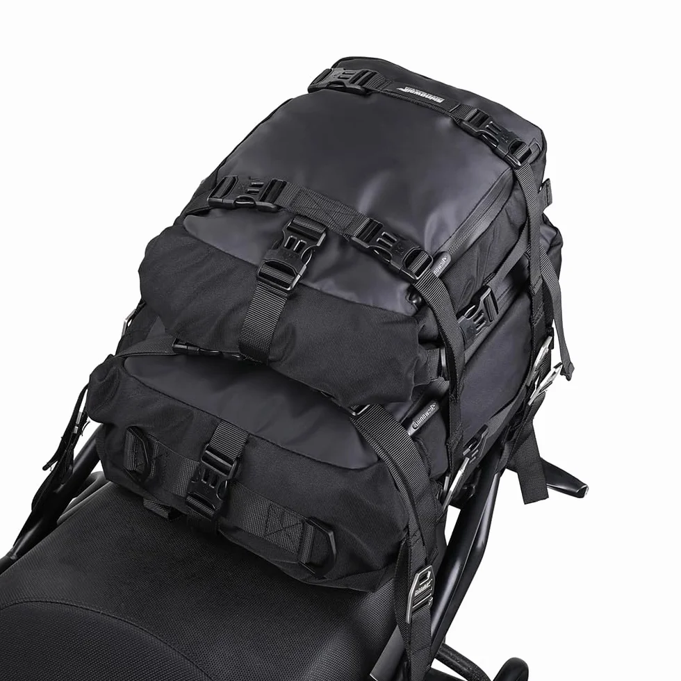Rhinowalk Borsa laterale moto 20 l impermeabile nero
