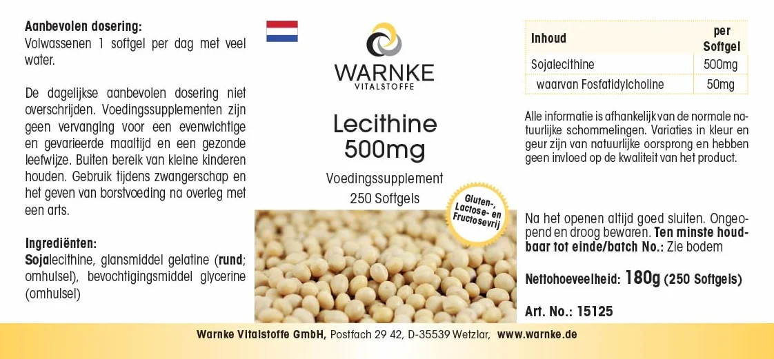 Lecitina 500mg 250 Softgel Warnke Vitalstoffe