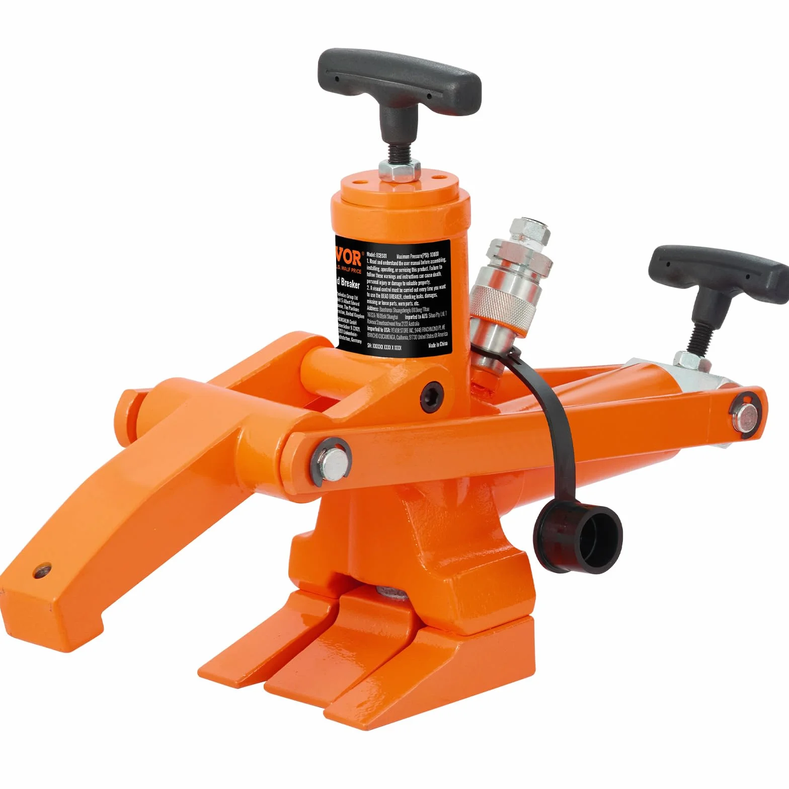 VEVOR Stallonatore Idraulico 1000 PSI Pompa a Pedale in Metallo Acciaio per Pneumatici Trattori Camion