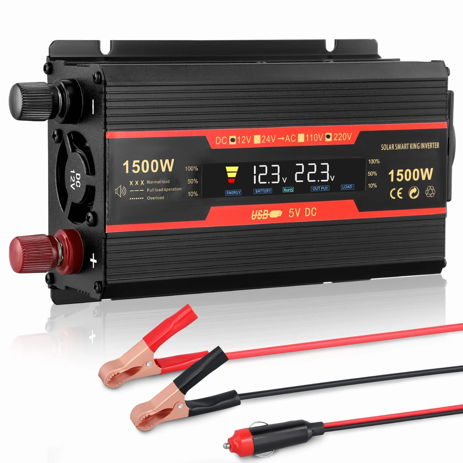 Premio Convertitore Di Tensione 1500W 12V 220V Power Inverter Con Allume Cigare 2 Porte USB
